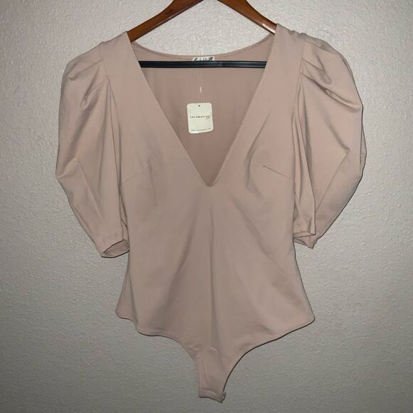 NEW Free People Va Va Voop Puffed Sleeve Bodysuit size S - Picture 4 of 7